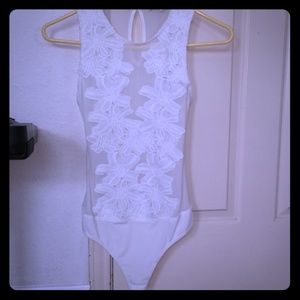 White floral body suit